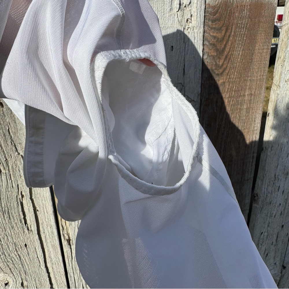 1960s Vintage White Underbust Shapewear Romper w/ Rosebud Lace Hem Size Small - Picture 6 of 13